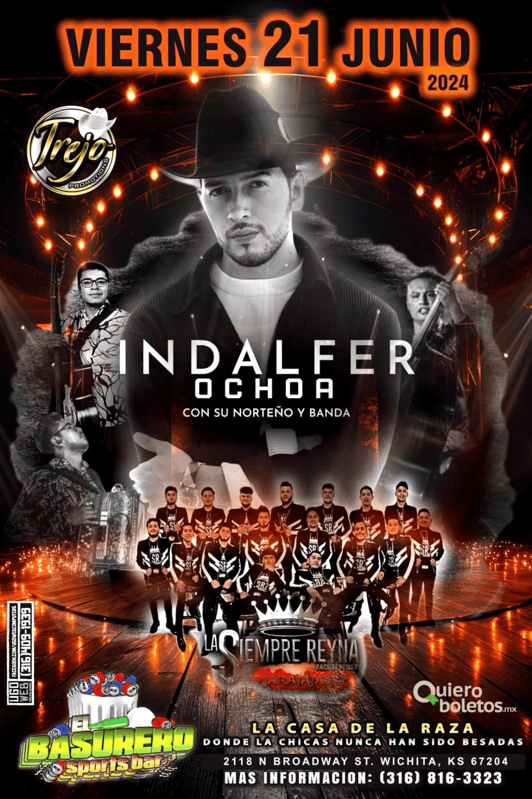 Indalfer Ochoa con su Norteño y Banda en El Basurero Sports Bar Wichita Kansas 